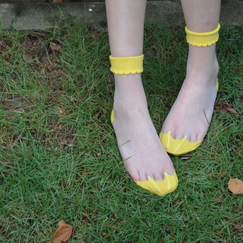 Yellow Umbrella Sheer Socks