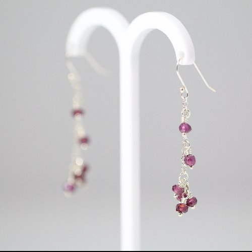 石榴石純銀耳環〈Garnet Silver Earring〉【ColorDay】