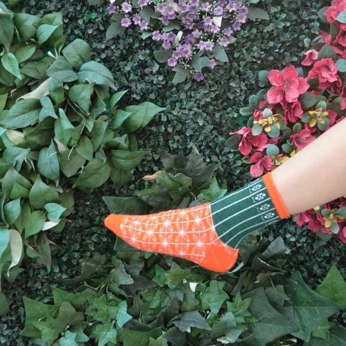 HK Style Orange Green Gate Socks