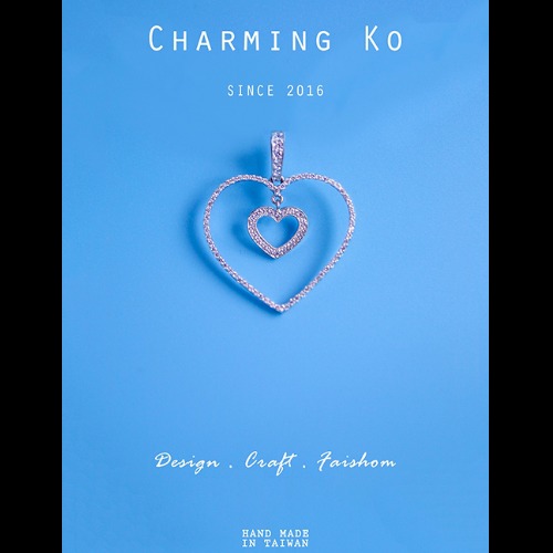 Charming Ko 925純銀吊墜心心相印