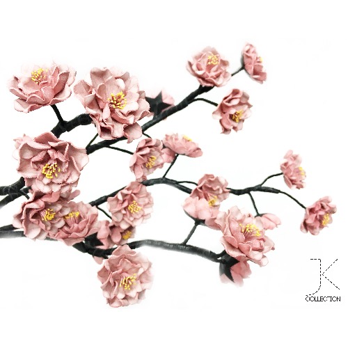 櫻吹雪系列： 霜降粉紅皮革櫻花