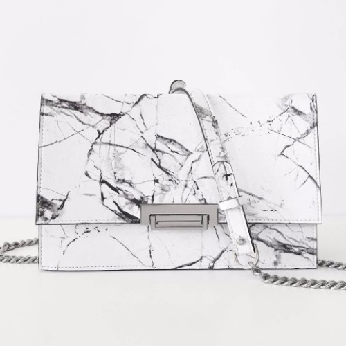 White marble chain bag