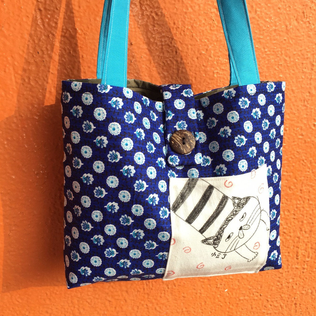 手繪貓咪單肩袋