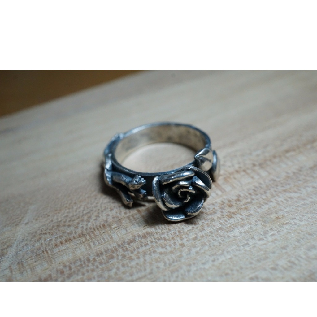 手工 純銀 銀黏土 玫瑰戒指