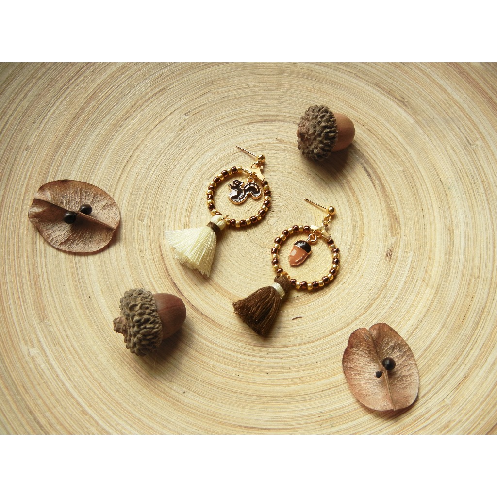 *coucoubird*小松鼠的瘋狂派對耳環