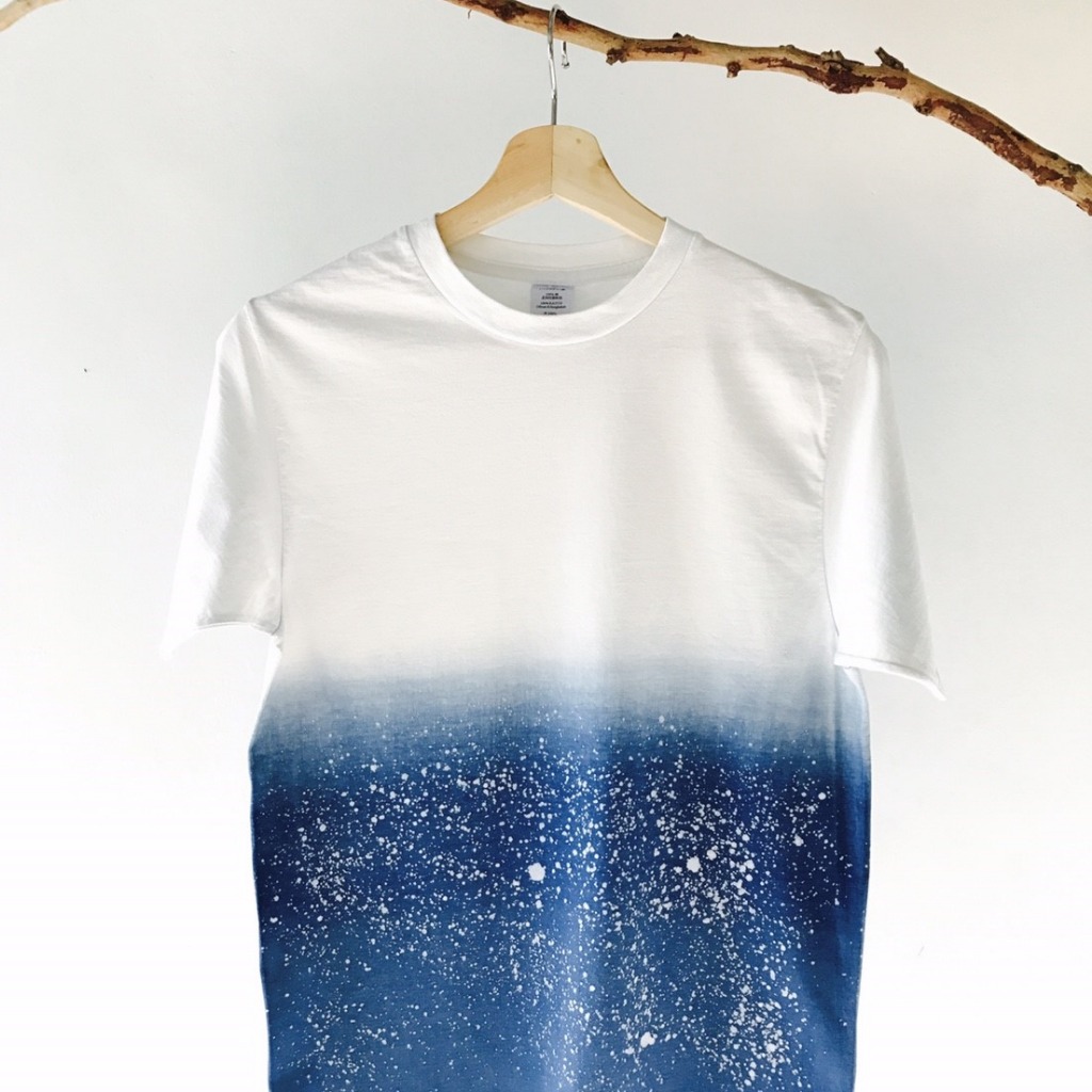自在染isvara 手工藍染 海洋系列 我心似海洋 純棉T-shirt