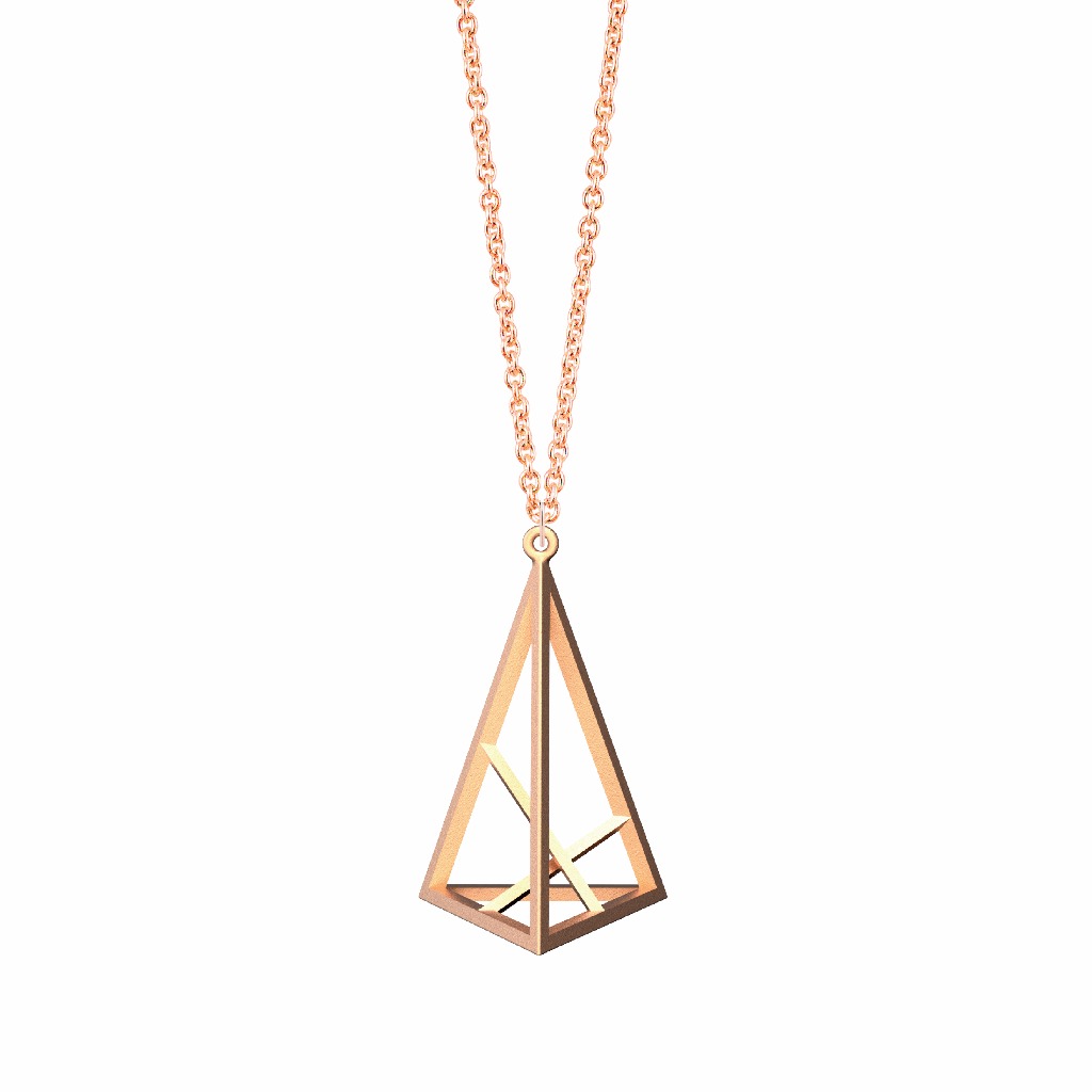 Spacing Triangle Rose Gold Plated Necklace