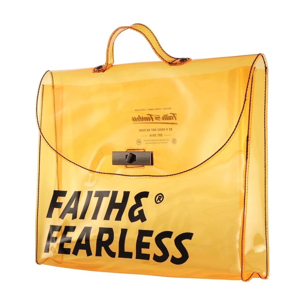 Faith & Fearless PVC FOLD ORANGE 公文袋