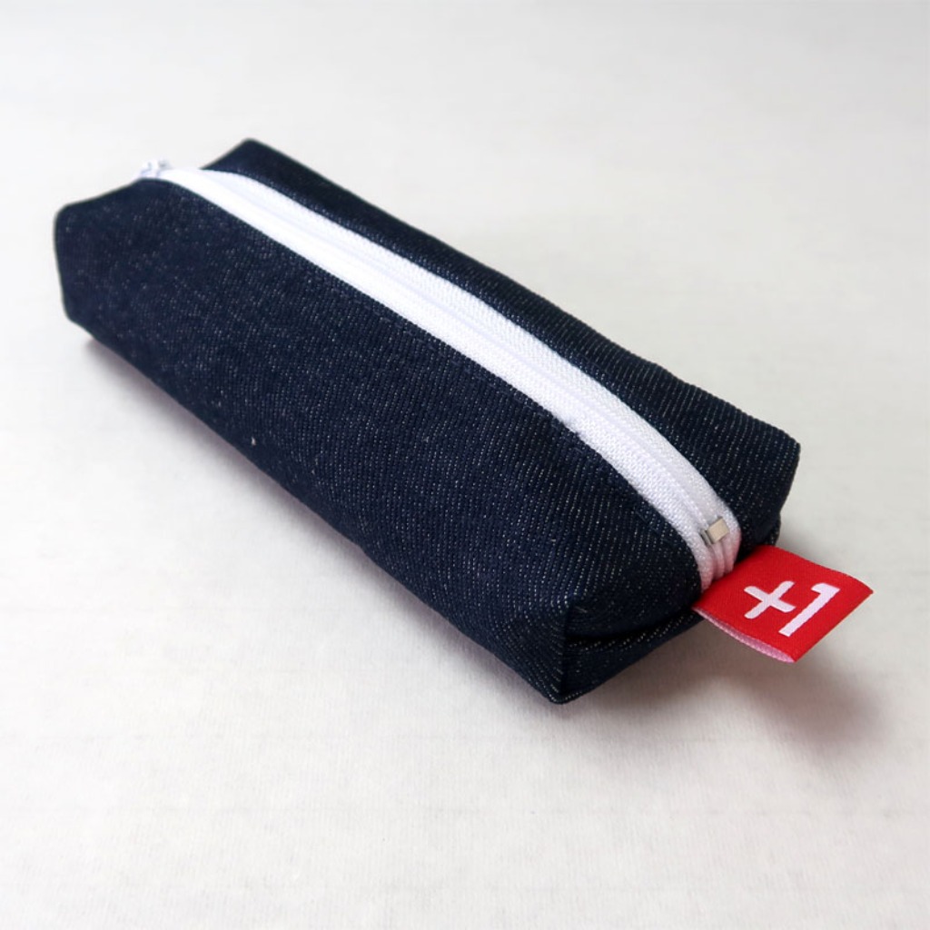 Plus 1 深藍單寧四方筆袋 Indigo Denim Square Pencil Case