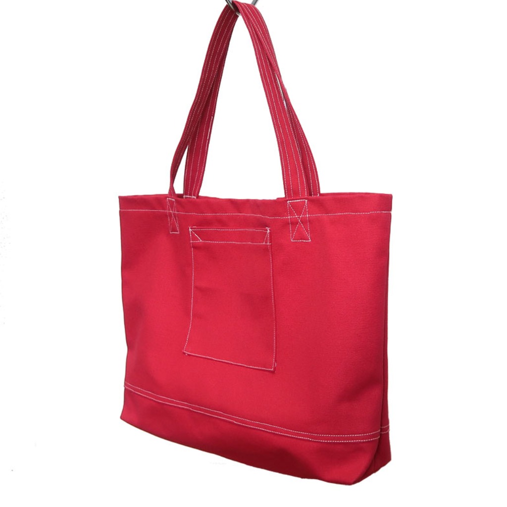 Plus 1 紅色帆布四袋手提袋 Red Canvas 4-Pocket Totebag