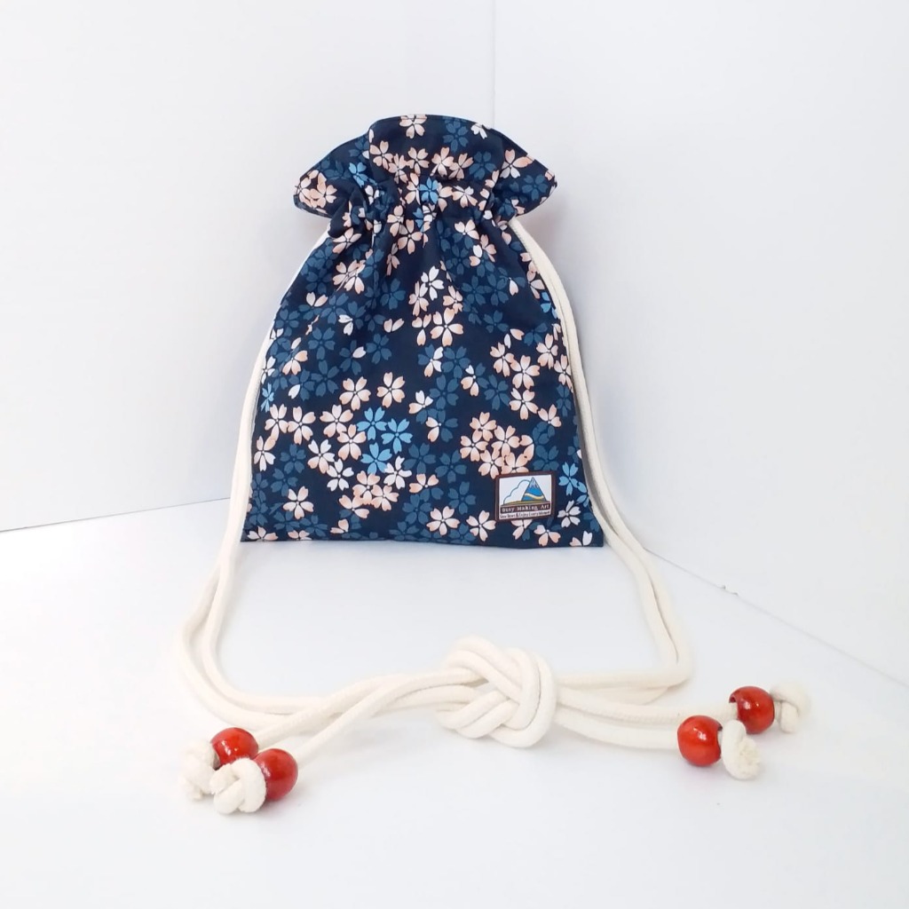 櫻花圖案索繩袋  Sakura Pattern Drawstring Bag