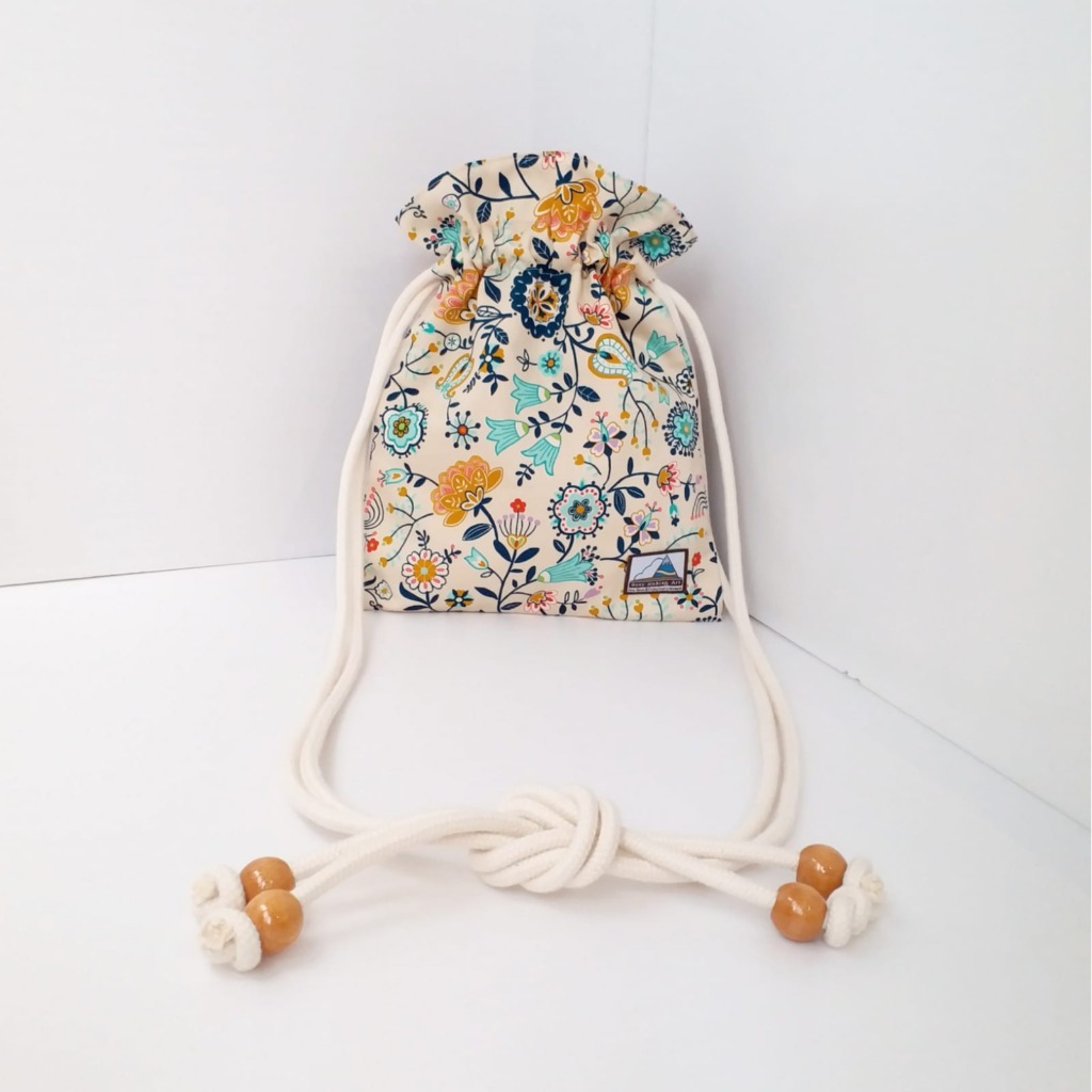 春日花花圖案索繩袋 Spring Flower Pattern Drawstring Bag