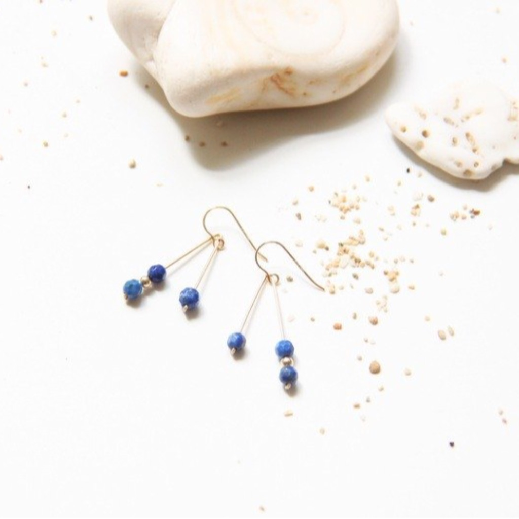 青金石耳環/ Lapis Lazuli 14KGF earring