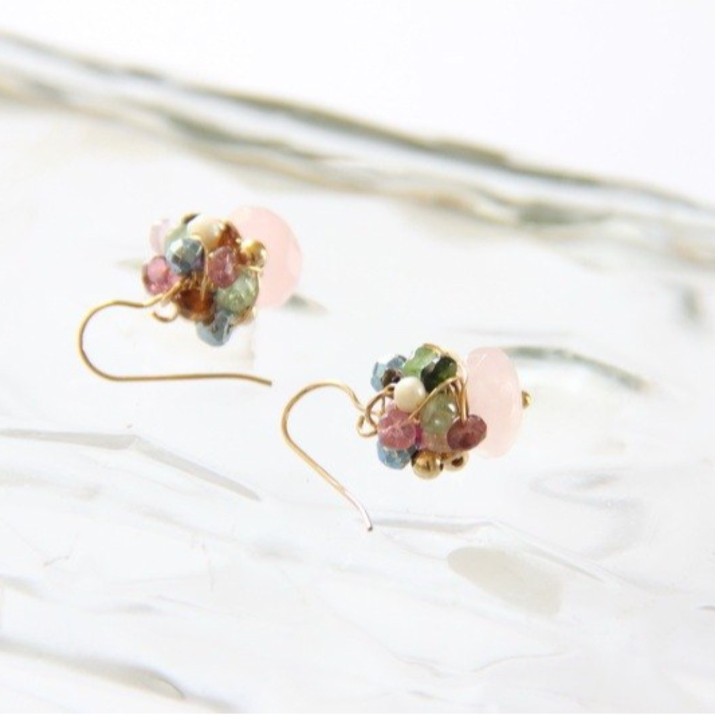 粉晶極緻耳環/ Rose Quartz earring