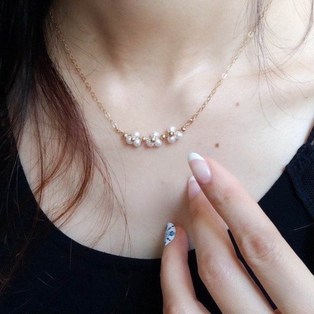 綻放的Swarovski 珍珠項鍊, / Blooms Swarovski pearl necklace