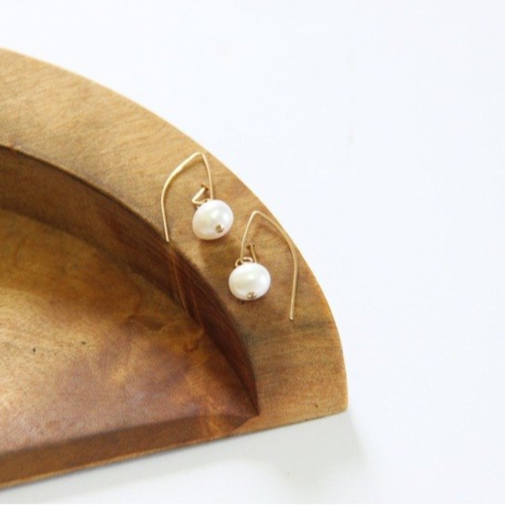 典藏珍珠耳環/ Freshwater pear 14K GF earring