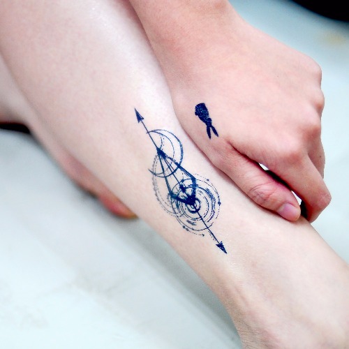 LAZY DUO 紋身貼紙 煉金術 幾何 精靈 波希米亞 藍染 少女 浪漫 手繪 剌青 偽 紋身 貼紙 刺青貼紙